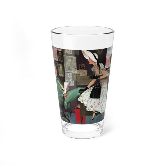 In the Office, Collier's illustration - Pint Glass 16oz 16oz - Go Mug Yourself
