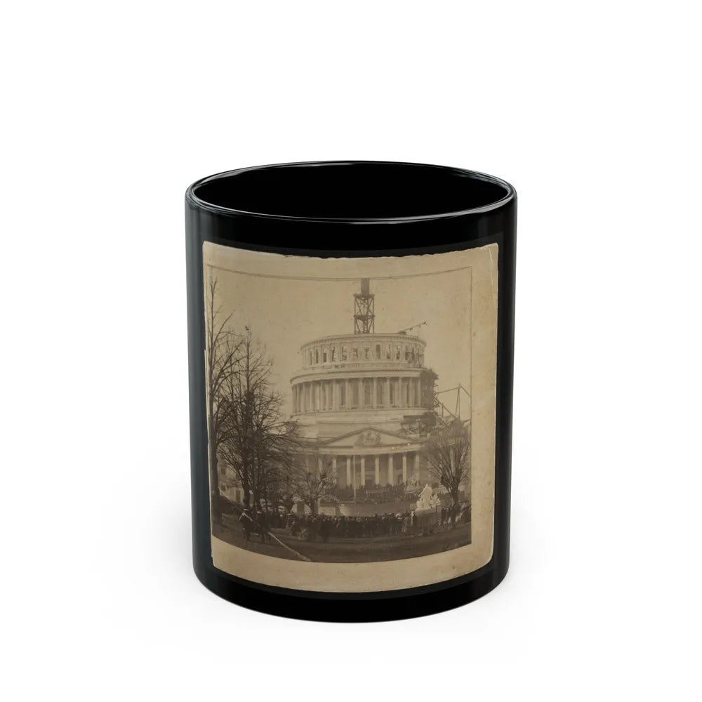 Inauguration Of Abraham Lincoln At The U.S. Capitol, 1861 (U.S. Civil War) Black Coffee Mug-11oz-Go Mug Yourself