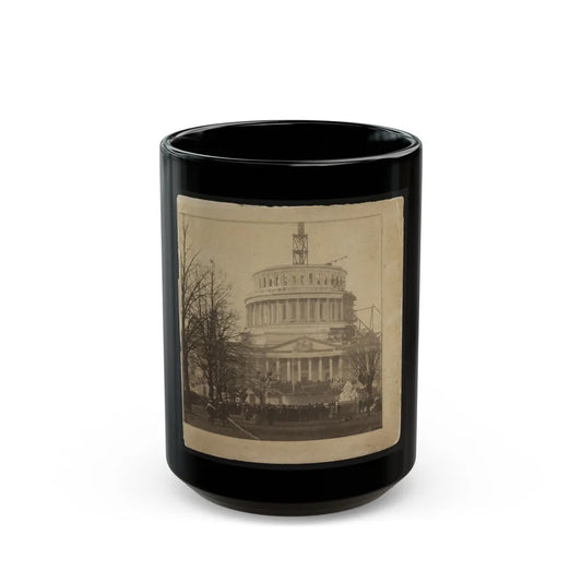 Inauguration Of Abraham Lincoln At The U.S. Capitol, 1861 (U.S. Civil War) Black Coffee Mug-15oz-Go Mug Yourself