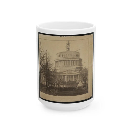 Inauguration Of Abraham Lincoln At The U.S. Capitol, 1861 (U.S. Civil War) White Coffee Mug-15oz-Go Mug Yourself