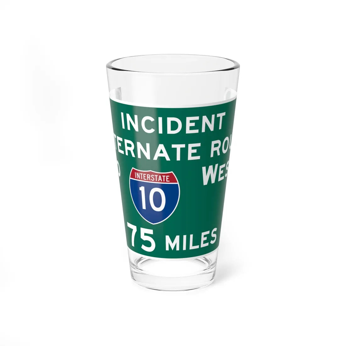 Incident Alternate Route US 190 at US 61 (Louisiana) (Road Sign) Pint Glass 16oz 16oz - Go Mug Yourself