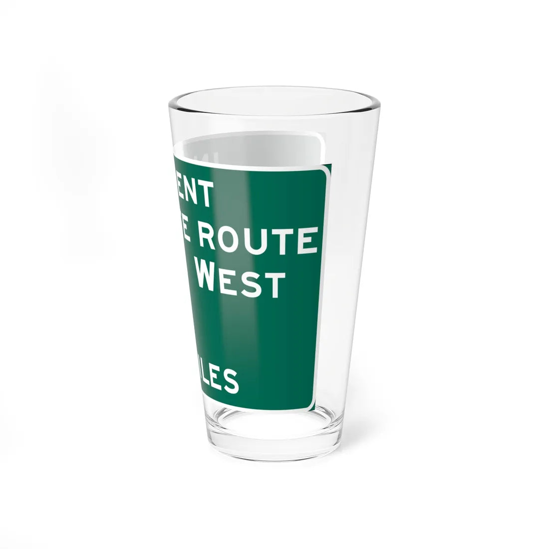 Incident Alternate Route US 190 at US 61 (Louisiana) (Road Sign) Pint Glass 16oz - Go Mug Yourself