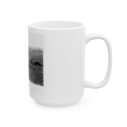 Incidents Of The War. A Harvest Of Death, Gettysburg, July, 1863 (U.S. Civil War) White Coffee Mug - Go Mug Yourself