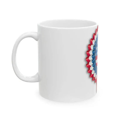 Independence Day of United States ribbon (United States) White Coffee Mug - Go Mug Yourself