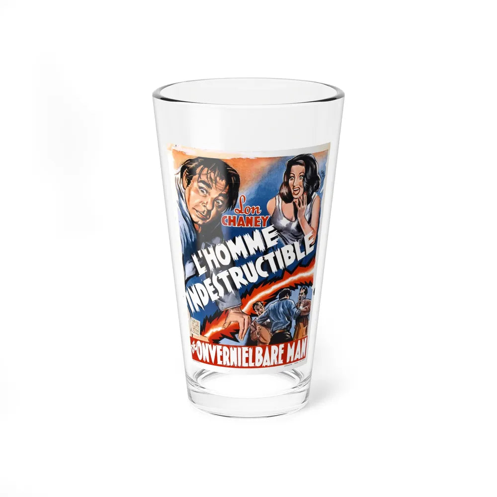 INDESTRUCTIBLE MAN (BELGIAN) 1956 Movie Poster - Pint Glass 16oz-16oz-Go Mug Yourself