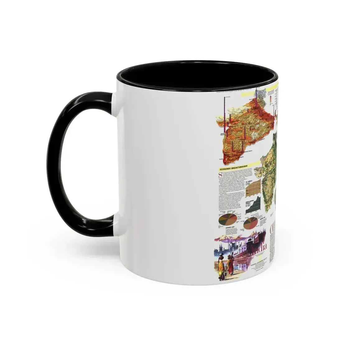 India (1997) (Map) Accent Coffee Mug - Go Mug Yourself