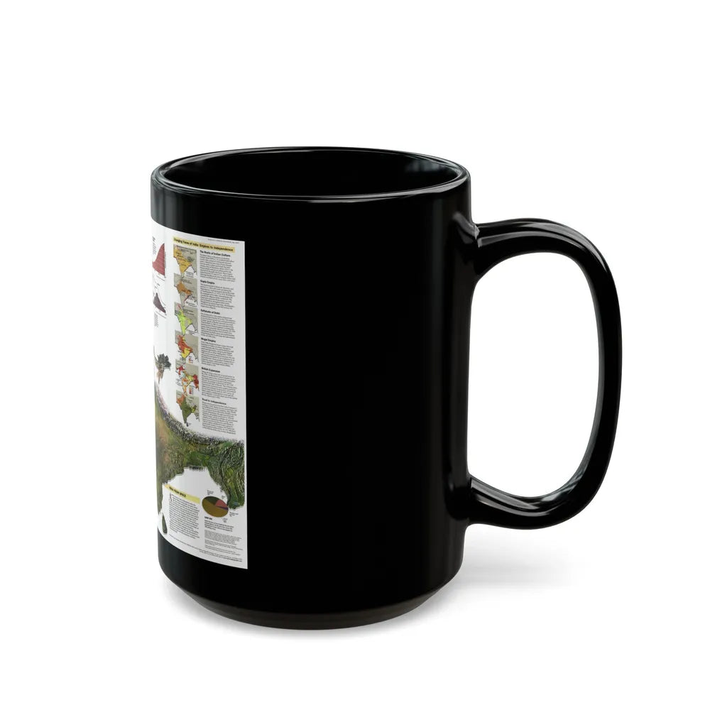 India (1997) (Map) Black Coffee Mug-Go Mug Yourself