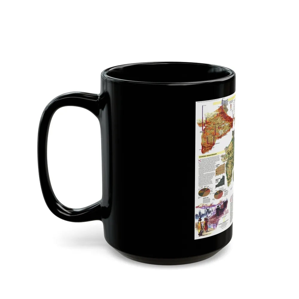 India (1997) (Map) Black Coffee Mug-Go Mug Yourself