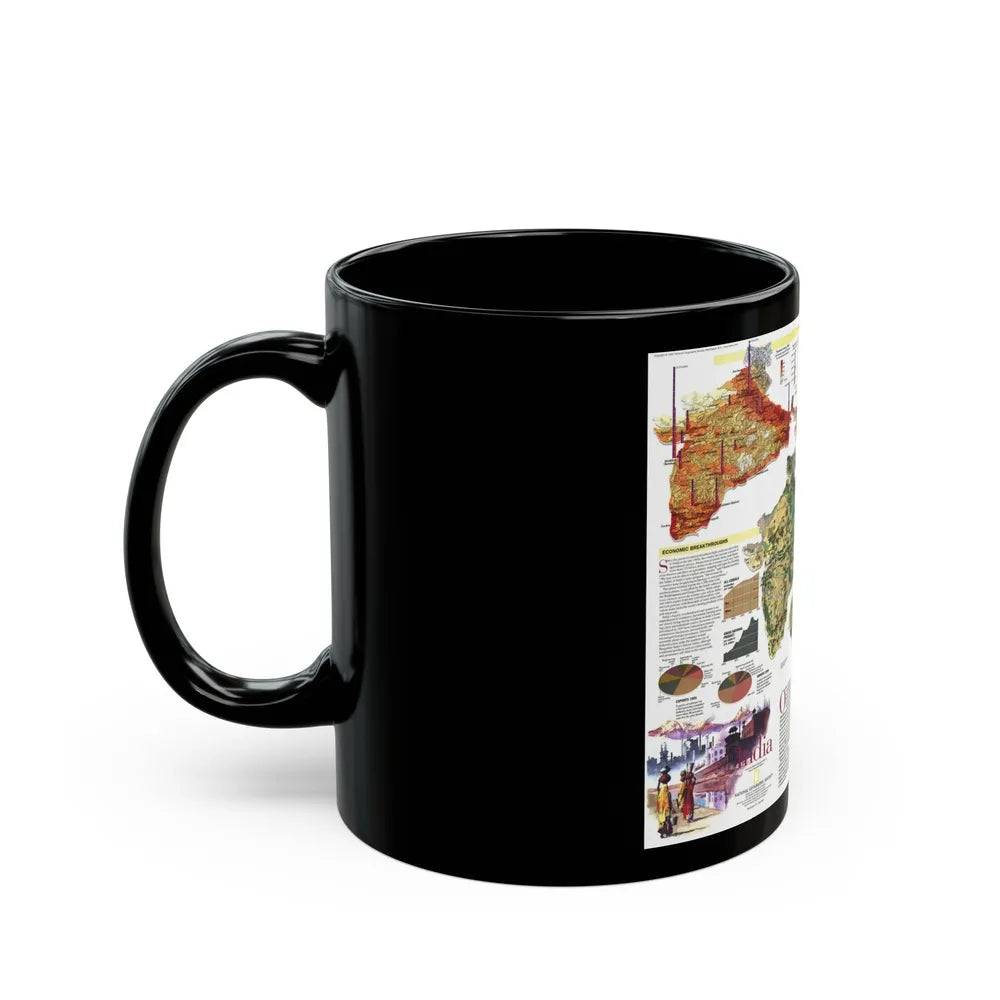 India (1997) (Map) Black Coffee Mug-Go Mug Yourself