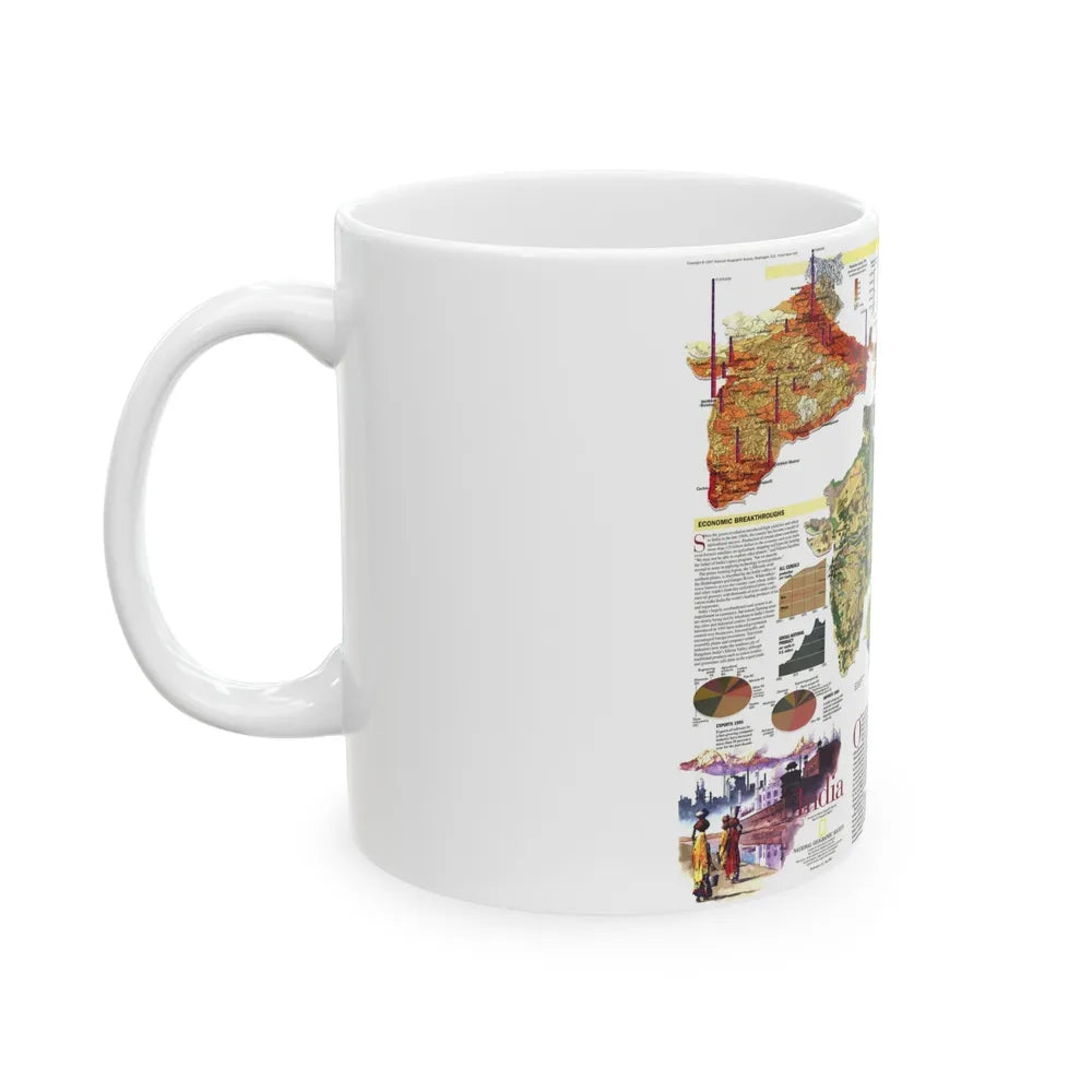 India (1997) (Map) White Coffee Mug-Go Mug Yourself