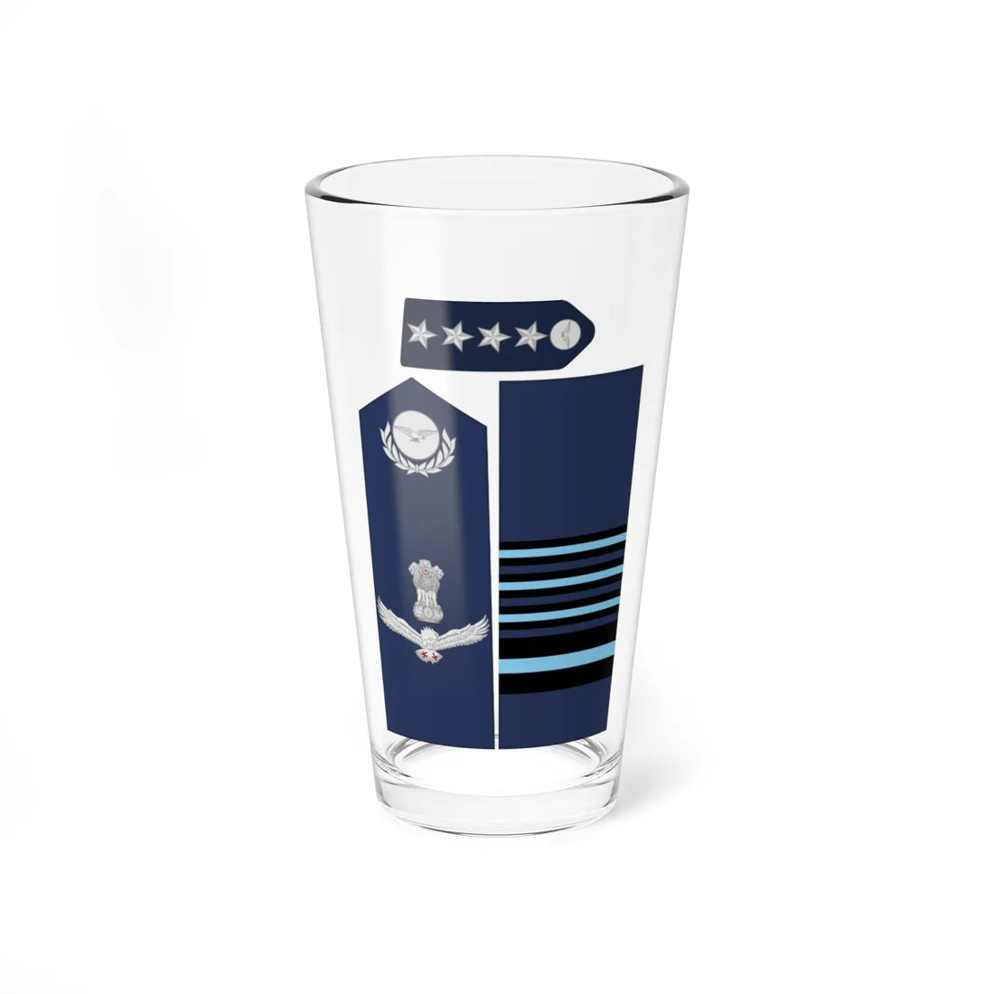 India AirForce OF 9 collected (India) (Military Rank) Pint Glass 16oz 16oz - Go Mug Yourself
