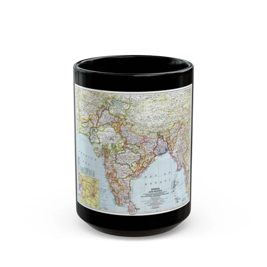 India and Burma (1946) (Map) Black Coffee Mug-15oz-Go Mug Yourself