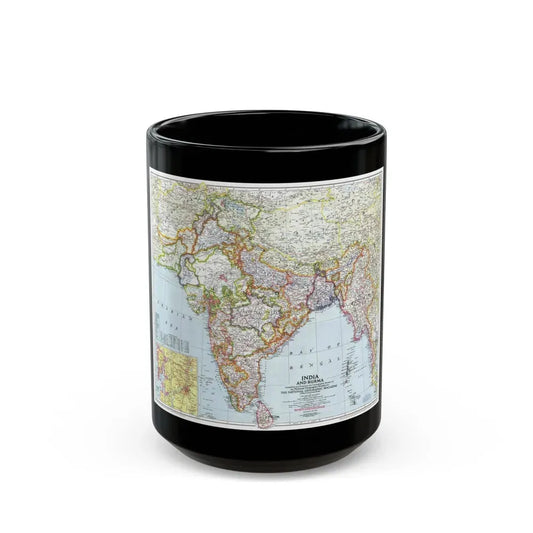 India and Burma (1946) (Map) Black Coffee Mug 15oz - Go Mug Yourself