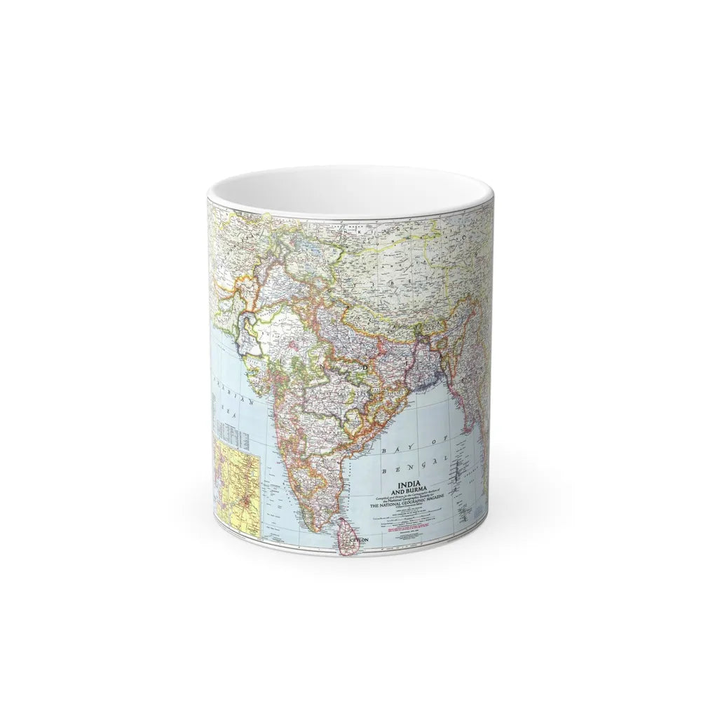 India and Burma (1946) (Map) Color Changing Mug 11oz-11oz-Go Mug Yourself