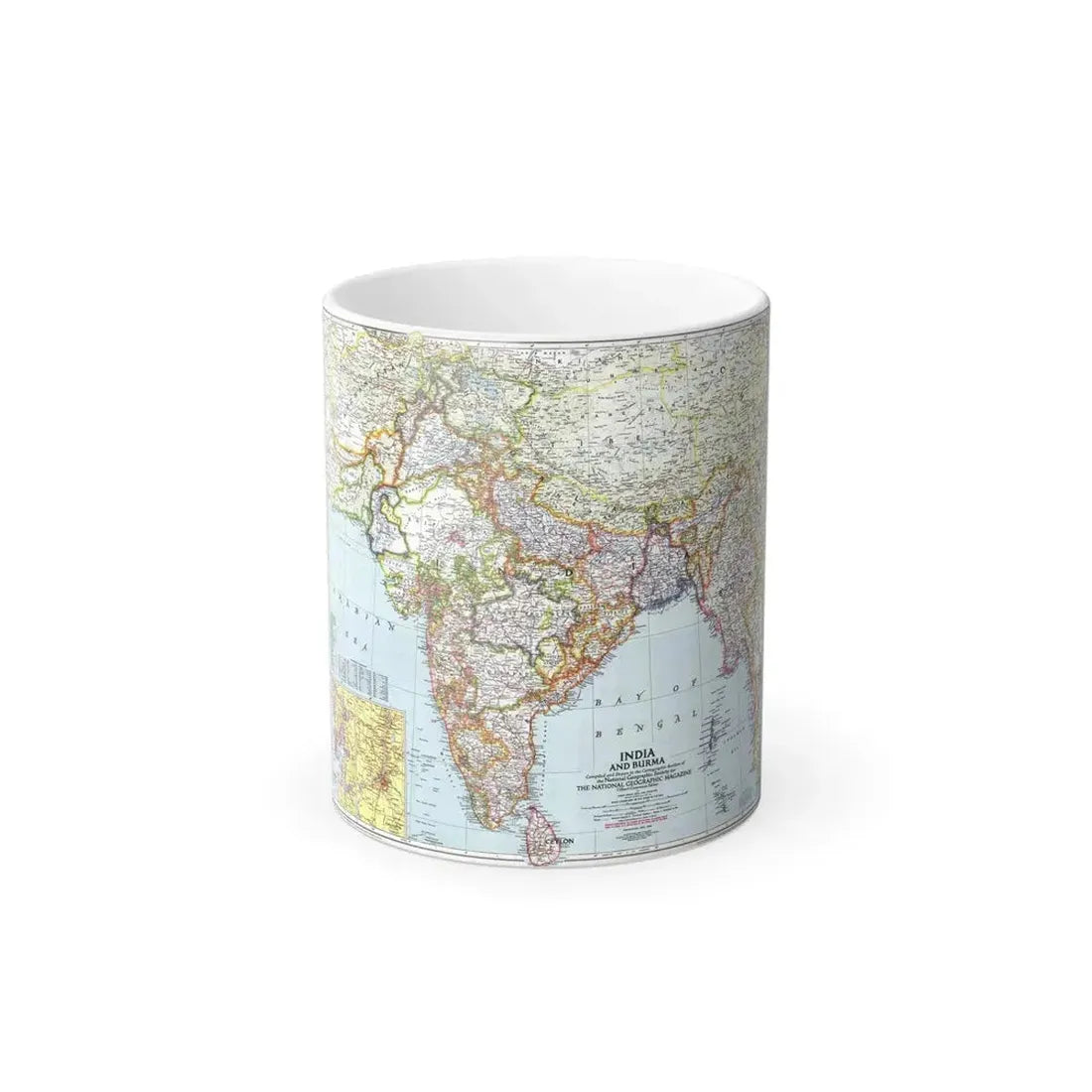 India and Burma (1946) (Map) Color Changing Mug 11oz Default Title 11oz - Go Mug Yourself