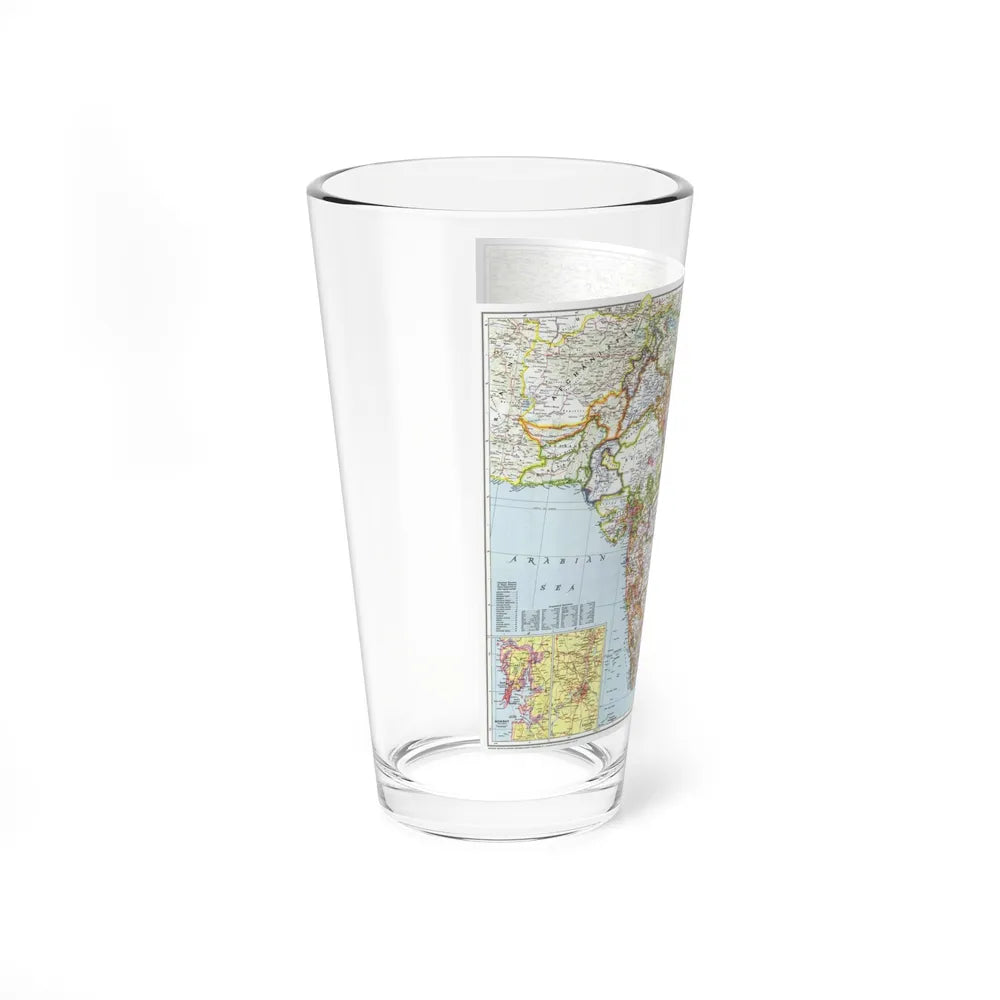 India and Burma (1946) (Map) Pint Glass 16oz-Go Mug Yourself