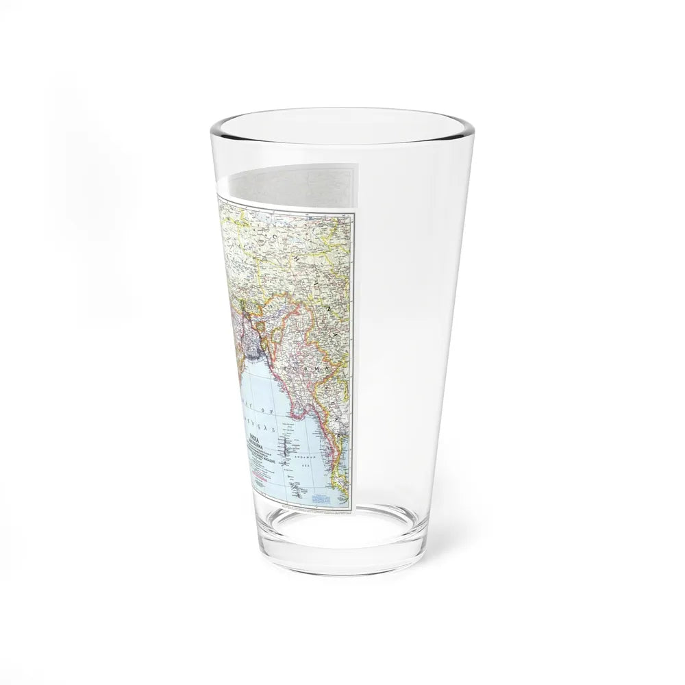 India and Burma (1946) (Map) Pint Glass 16oz-Go Mug Yourself