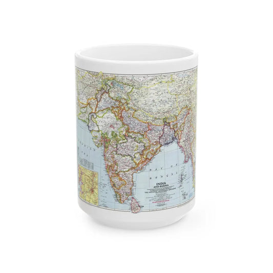 India and Burma (1946) (Map) White Coffee Mug-15oz-Go Mug Yourself