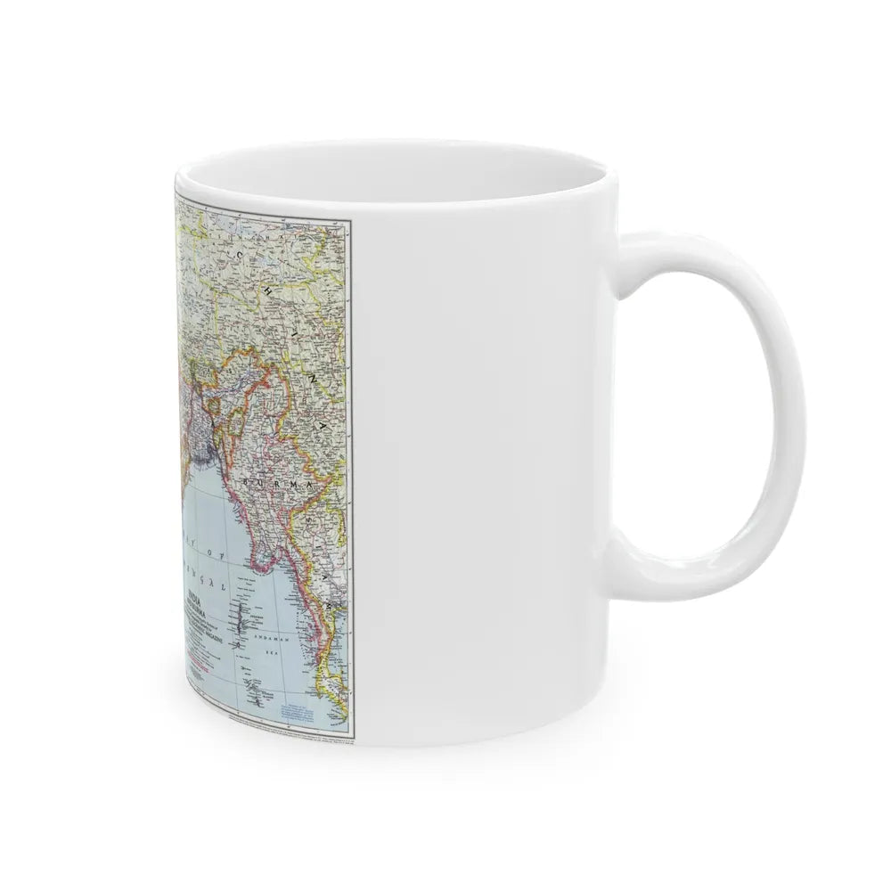 India and Burma (1946) (Map) White Coffee Mug-Go Mug Yourself