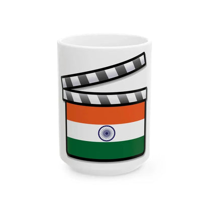 India film clapperboard variant (India) White Coffee Mug 15oz - Go Mug Yourself