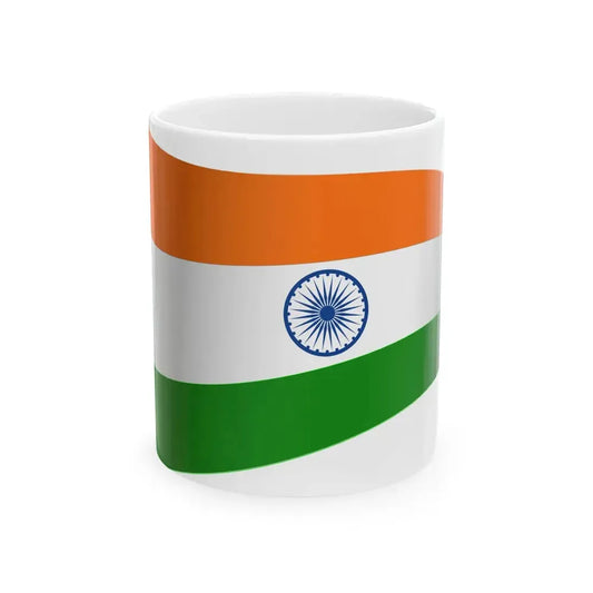 India Flag - iconic waving (India) White Coffee Mug 11oz - Go Mug Yourself
