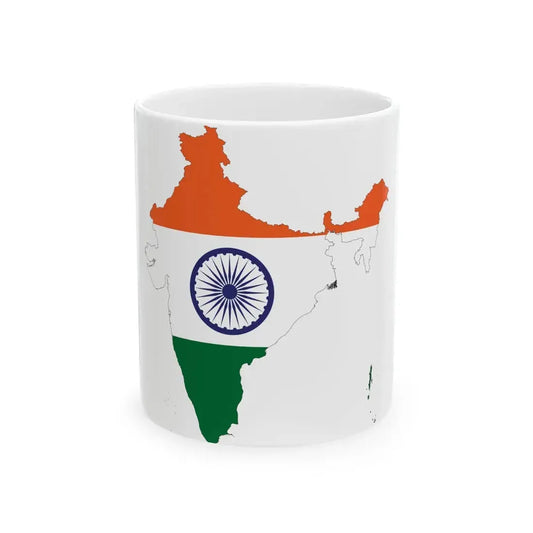 India-Flagmap (India) White Coffee Mug 11oz - Go Mug Yourself