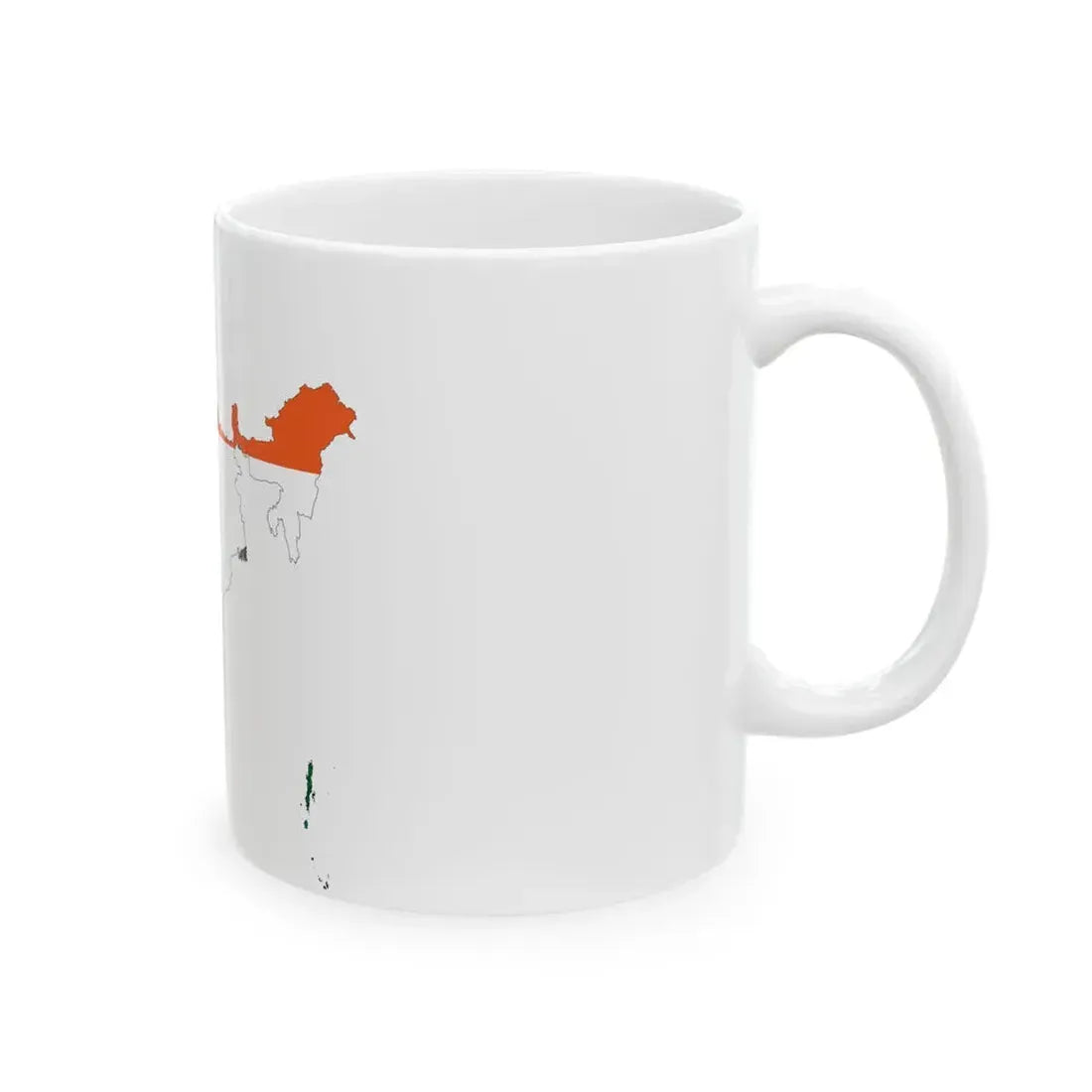 India-Flagmap (India) White Coffee Mug - Go Mug Yourself