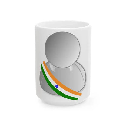 India politic personality icon (India) White Coffee Mug 15oz - Go Mug Yourself