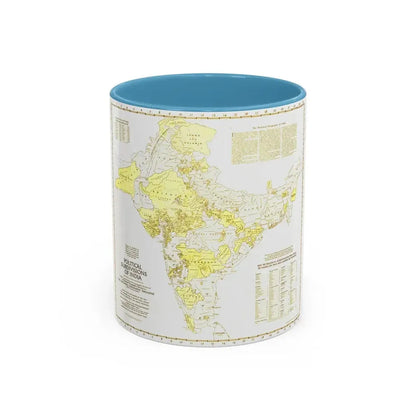 India - Political Subdivisions (1946) (Map) Accent Coffee Mug 11oz Light Blue - Go Mug Yourself