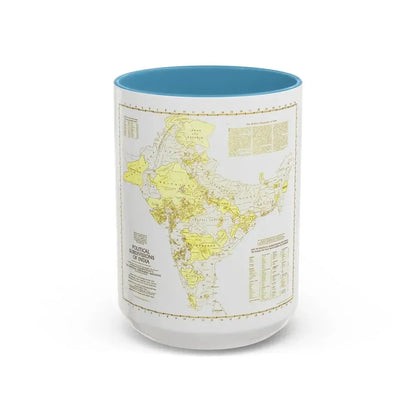 India - Political Subdivisions (1946) (Map) Accent Coffee Mug 15oz Light Blue - Go Mug Yourself
