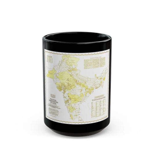 India - Political Subdivisions (1946) (Map) Black Coffee Mug-15oz-Go Mug Yourself