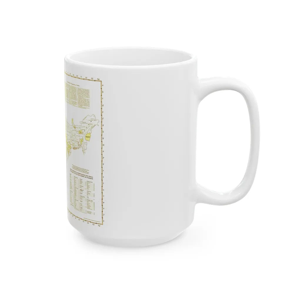 India - Political Subdivisions (1946) (Map) White Coffee Mug-Go Mug Yourself