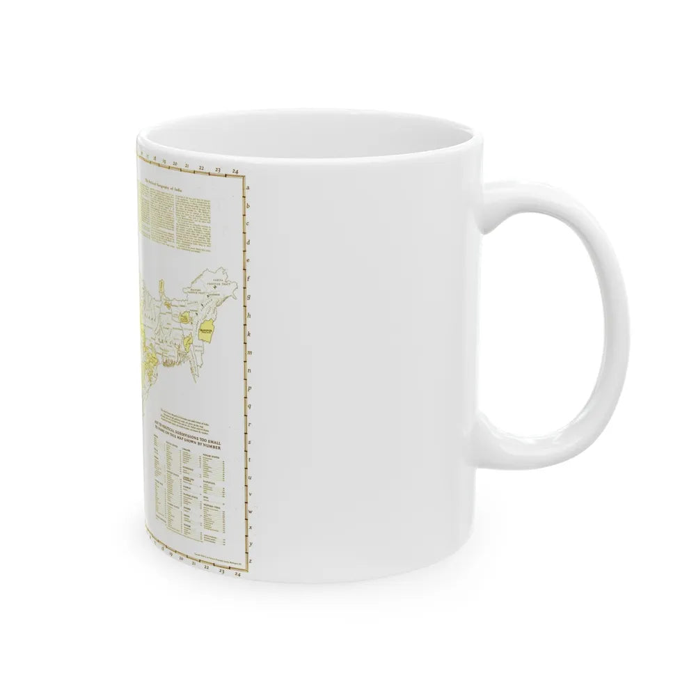 India - Political Subdivisions (1946) (Map) White Coffee Mug-Go Mug Yourself