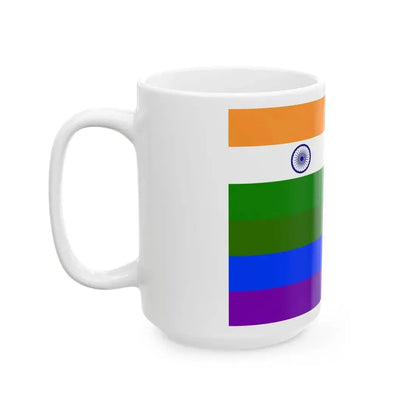 India Rainbow Flag (India) White Coffee Mug - Go Mug Yourself
