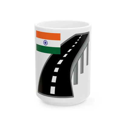 India-roads (India) White Coffee Mug 15oz - Go Mug Yourself