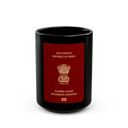 Indian Diplomatic Passport - Black Coffee Mug 15oz - Go Mug Yourself