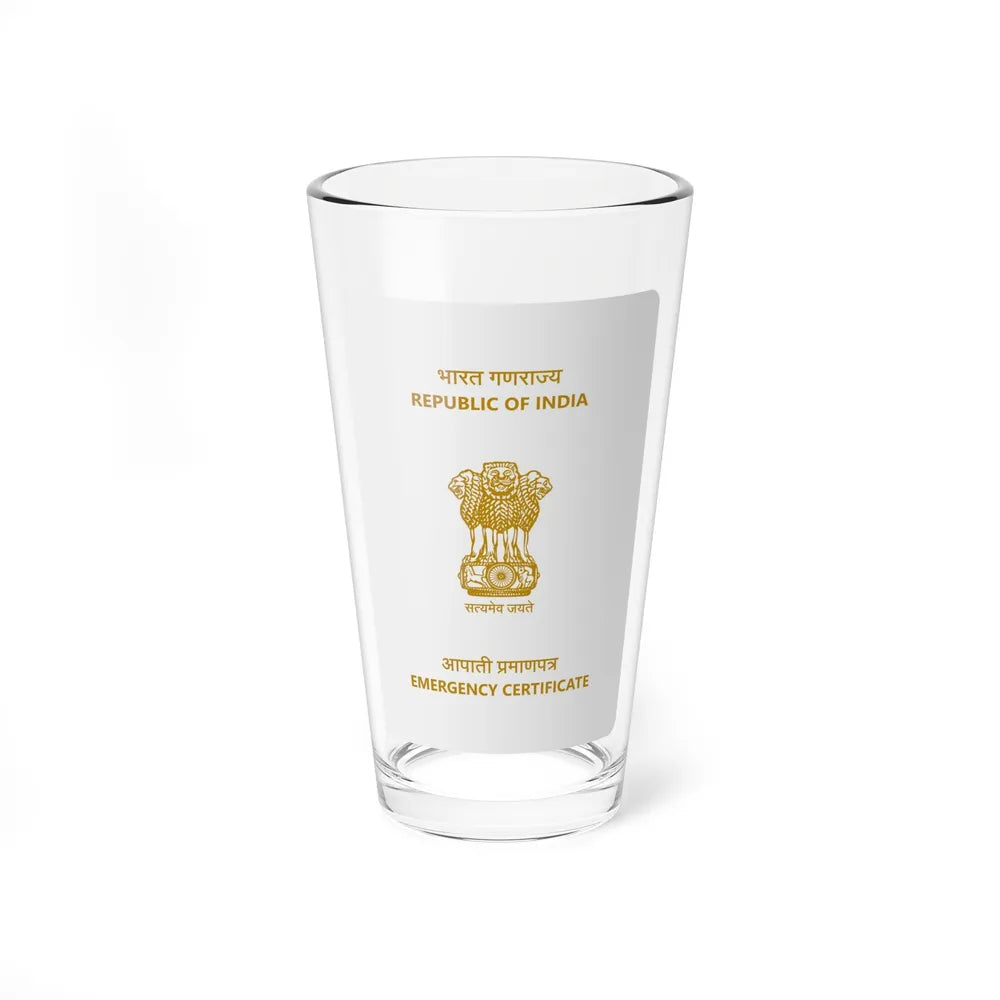 Indian Emergency Certificate - Pint Glass 16oz-16oz-Go Mug Yourself