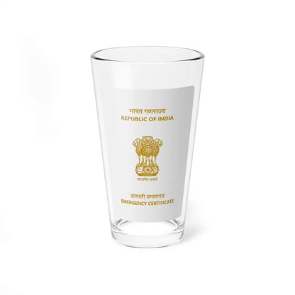 Indian Emergency Certificate - Pint Glass 16oz-16oz-Go Mug Yourself