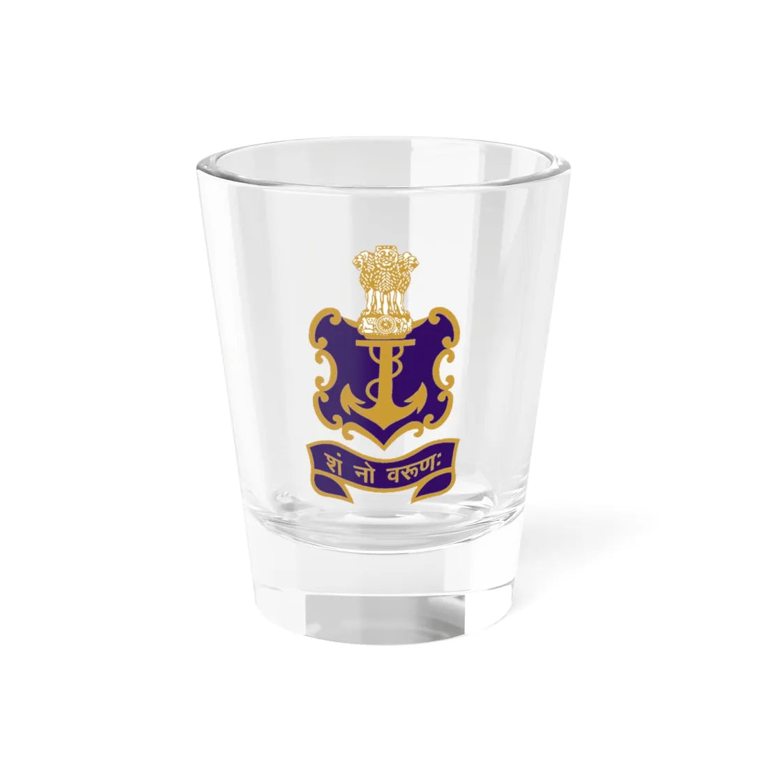 Indian Navy Insignia (India) (Coat of Arms) Shot Glass 1.5oz 1.5oz - Go Mug Yourself