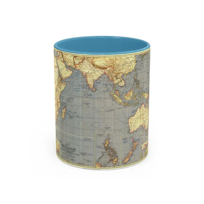 Indian Ocean (1941) (Map) Accent Coffee Mug 11oz Light Blue - Go Mug Yourself