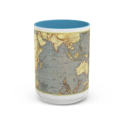Indian Ocean (1941) (Map) Accent Coffee Mug 15oz Light Blue - Go Mug Yourself