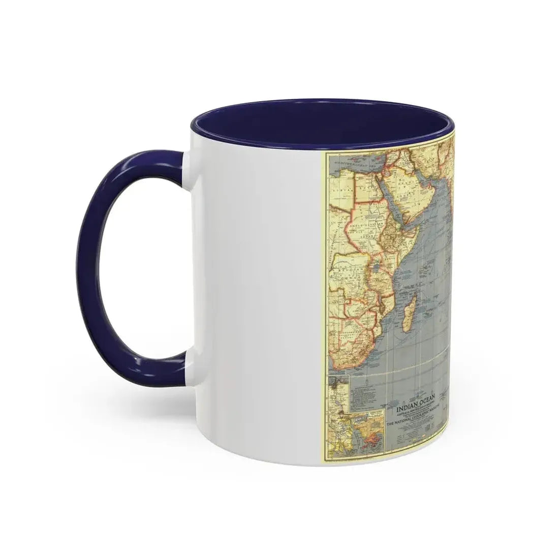 Indian Ocean (1941) (Map) Accent Coffee Mug - Go Mug Yourself