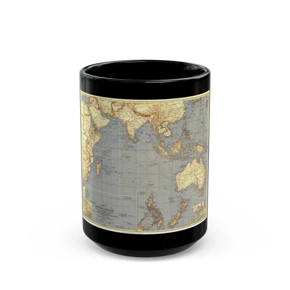 Indian Ocean (1941) (Map) Black Coffee Mug-15oz-Go Mug Yourself