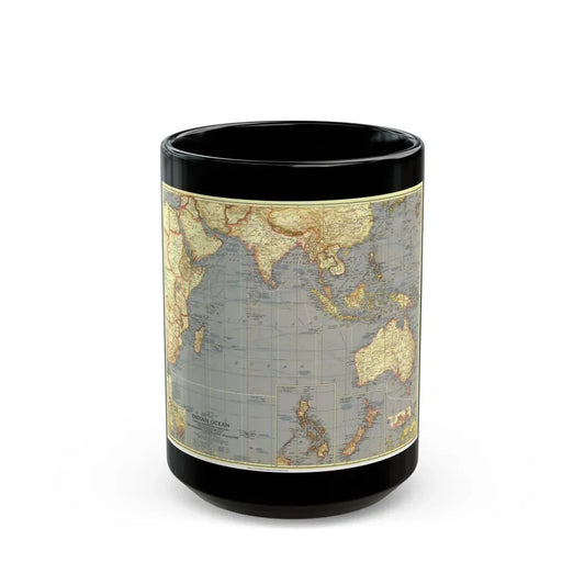 Indian Ocean (1941) (Map) Black Coffee Mug 15oz - Go Mug Yourself