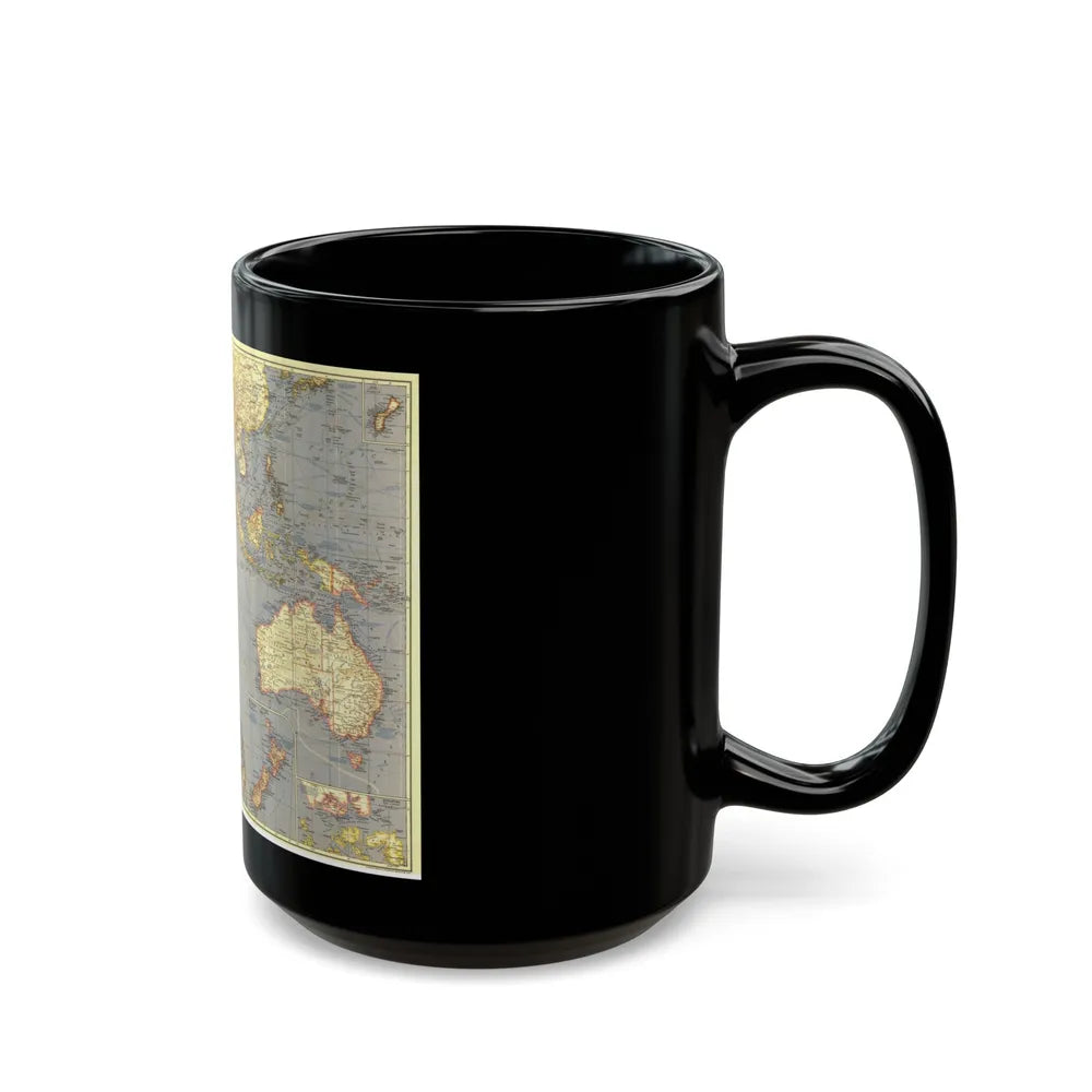 Indian Ocean (1941) (Map) Black Coffee Mug-Go Mug Yourself