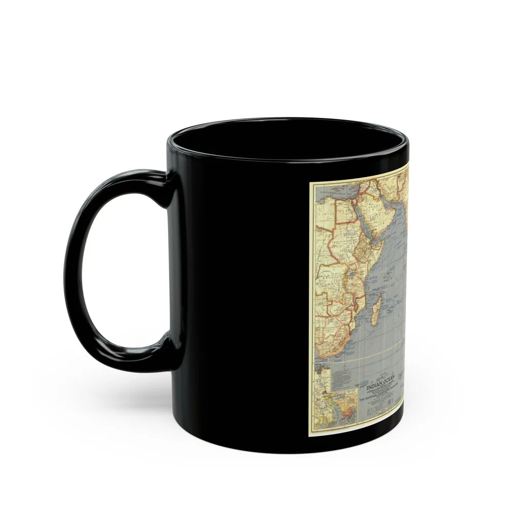 Indian Ocean (1941) (Map) Black Coffee Mug-Go Mug Yourself