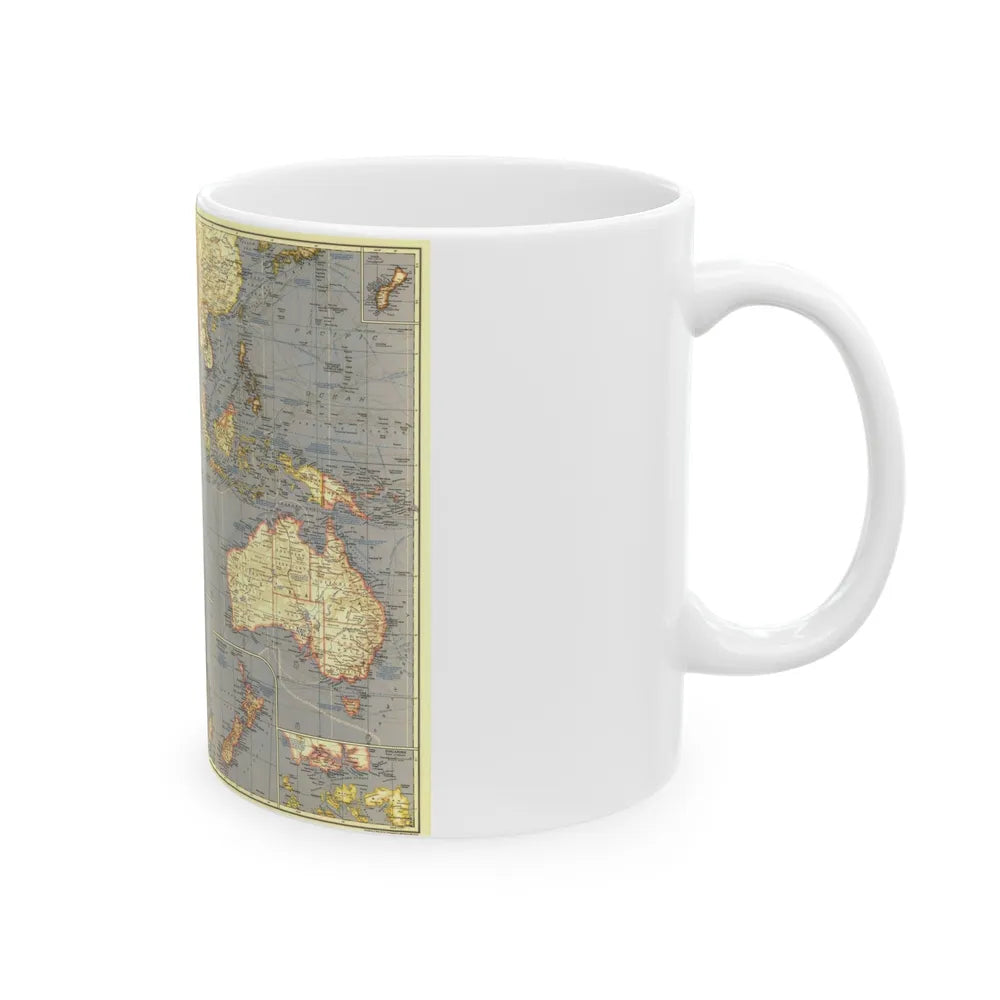 Indian Ocean (1941) (Map) White Coffee Mug-Go Mug Yourself