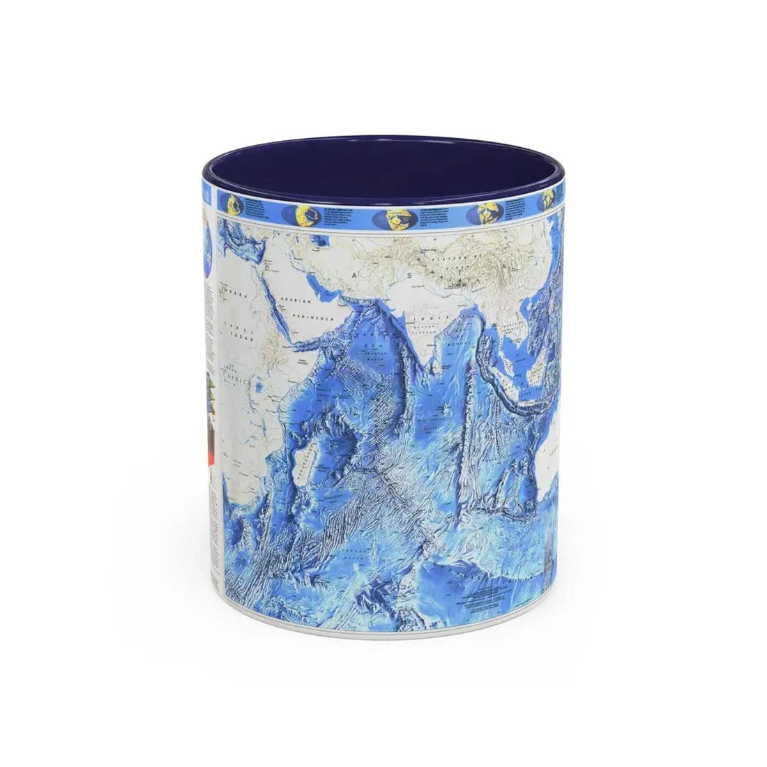 Indian Ocean (1992) (Map) Accent Coffee Mug 11oz Navy - Go Mug Yourself