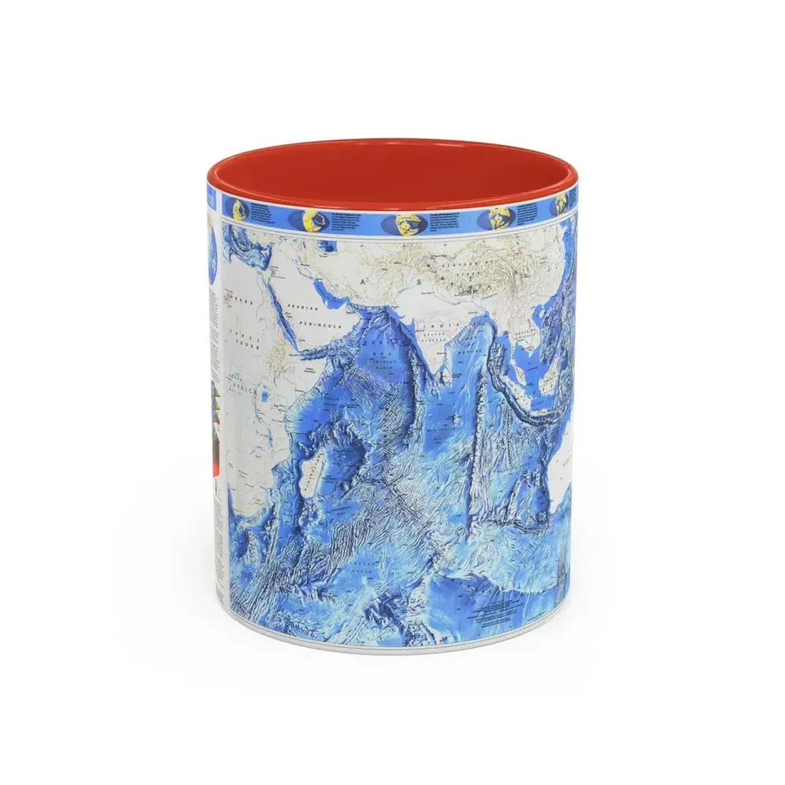 Indian Ocean (1992) (Map) Accent Coffee Mug 11oz Red - Go Mug Yourself