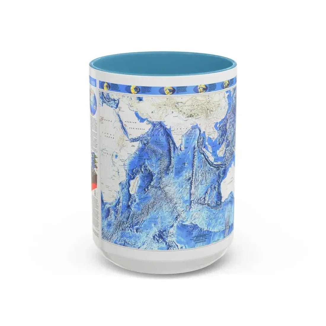 Indian Ocean (1992) (Map) Accent Coffee Mug 15oz Light Blue - Go Mug Yourself